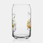 秋秋かぼちゃヒマワリと綿花 ガラス缶 (左)