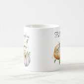 秋秋かぼちゃヒマワリと綿花 コーヒーマグカップ (中央)