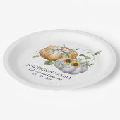 秋秋かぼちゃヒマワリと綿花 ペーパープレート (アングル)