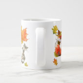 秋秋かわいい動物クリップアート ジャンボコーヒーマグカップ (裏面)