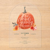 秋秋に親しみやすい水の色かぼちゃ アクリル招待状 (正面)