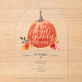 秋秋に親しみやすい水の色かぼちゃ アクリル招待状