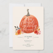 秋秋に親しみやすい水の色かぼちゃ 招待状 (正面)