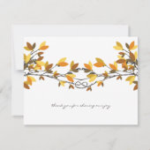 秋秋のお気に入りラブツリー結婚の感謝 サンキューカード (裏面)