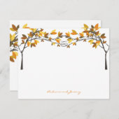 秋秋のお気に入りラブツリー結婚の感謝 サンキューカード (正面/裏面)