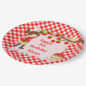 秋秋のアップルピックブルネット誕生日パーティー ペーパープレート (アングル)