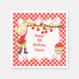 秋秋のアップルピックブロンド誕生日パーティー スタンダードカクテルナプキン