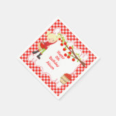 秋秋のアップルピックブロンド誕生日パーティー スタンダードカクテルナプキン (角)