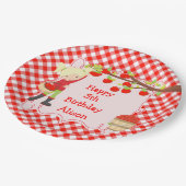 秋秋のアップルピックブロンド誕生日パーティー ペーパープレート (アングル)