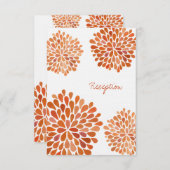 秋秋のウェディングレセプションカードフラワー開花 招待状 (正面/裏面)