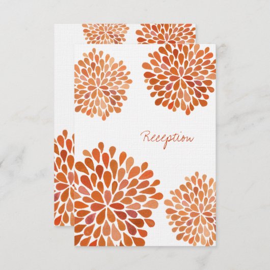 秋秋のウェディングレセプションカードフラワー開花 招待状 (正面/裏面)