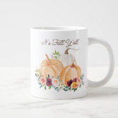 秋秋のカボチャと花 ジャンボコーヒーマグカップ (右)