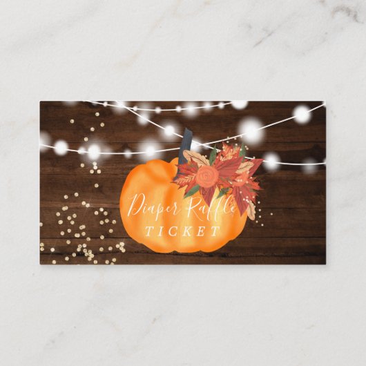 秋秋のカボチャひもライトおむつラッフル 名刺 (裏面)