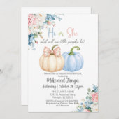 秋秋のカボチャ性別の招待を明らかにする。 招待状 (正面/裏面)