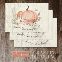 秋秋のカボチャ葉の木素朴のデクページ