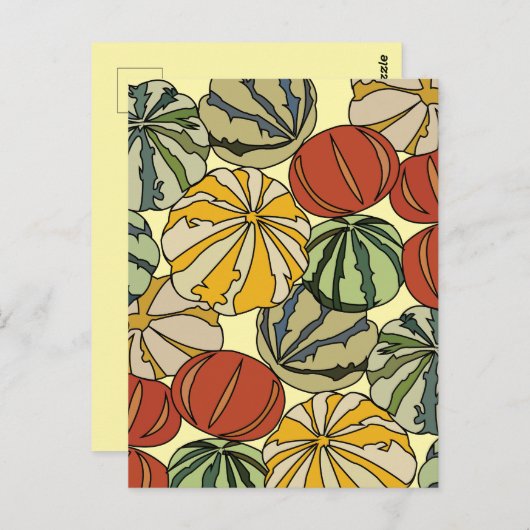 秋秋のカラフルかぼちゃ ポストカード (正面/裏面)