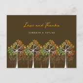 秋秋のドットモダンツリーフォトラブ&感謝してい ポストカード (正面)