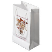 秋秋のフローラのパーソナライズ名結婚前の日付 スモールペーパーバッグ (正面アングル)