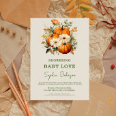 秋秋のフローラカボチャ水の色ベビーシャワー 招待状