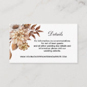 秋秋のフローラス葉エレガントウェディング詳細 エンクロージャーカード (正面)