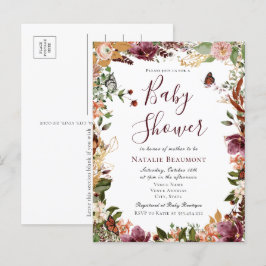秋秋のフローラベビーシャワー インビテーションポストカード