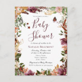 秋秋のフローラベビーシャワー インビテーションポストカード (正面)