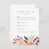 秋秋のフローラボホウェディングRSVP 出欠カード (正面/裏面)