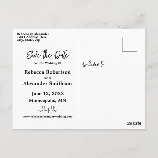 秋秋のフローラ色の結婚式の日付を保存 ポストカード (裏面)