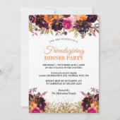 秋秋のフローラ金ゴールドグリッターフレンドシップ 招待状 (正面)