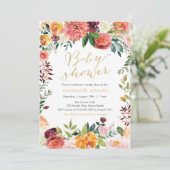 秋秋のフローラ·ベビー·シャワーの招待 招待状 (スタンド正面)