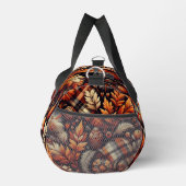 秋秋のプレイド離れズオレンジブラックベージュ ダッフルバッグ (右)