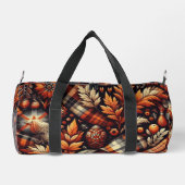 秋秋のプレイド離れズオレンジブラックベージュ ダッフルバッグ (裏面)