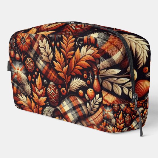 秋秋のプレイド離れズオレンジブラックベージュ ドップキット (右コーナー)