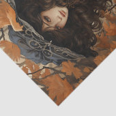 秋秋のメープル葉かわいらしの女の子インブラック 薄葉紙 (詳細)