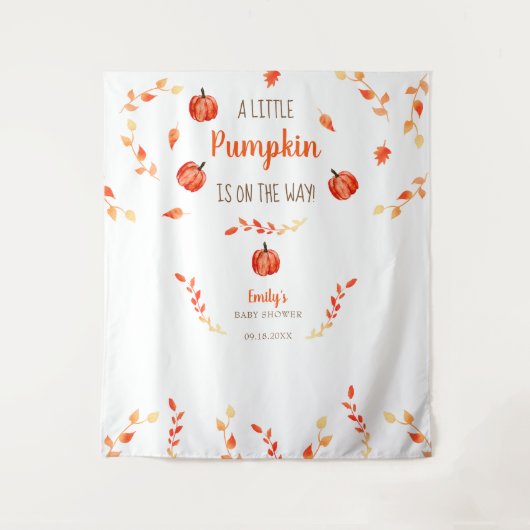 秋秋のリトルカボチャベビージャーシャワー葉 タペストリー