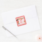 秋秋のリンゴ摘み黒髪誕生日 スクエアシール (封筒)