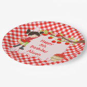 秋秋のリンゴ摘み黒髪誕生日 ペーパープレート (アングル)