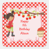 秋秋のリンゴ狩りアフリカ系アメリカ スクエアシール (正面)