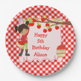 秋秋のリンゴ狩りアフリカ系アメリカ ペーパープレート