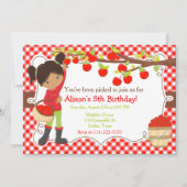 秋秋のリンゴ狩りアフリカ系アメリカ 招待状 (正面)