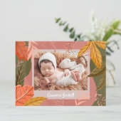 秋秋の写真誕生のお知らせ シーズンカード (スタンド正面)