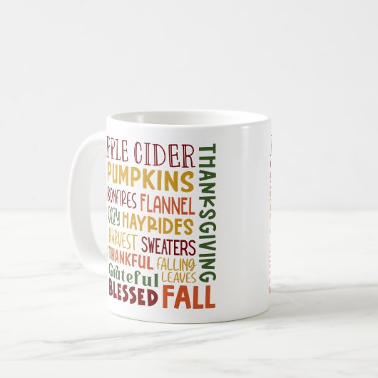 秋秋の冬の感謝祭のホリデー感謝祭 コーヒーマグカップ (正面左)