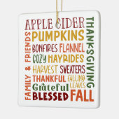 秋秋の冬の感謝祭のホリデー感謝祭 セラミックオーナメント (左)