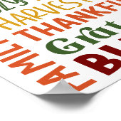 秋秋の冬の感謝祭のホリデー感謝祭 ポスター (角)