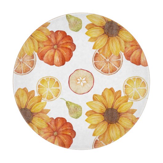 秋秋の収穫感謝祭かぼちゃスパイス カッティングボード (正面)