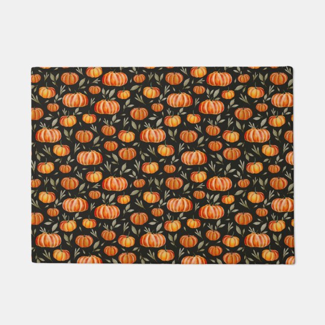 秋秋の収穫感謝祭かぼちゃスパイス ドアマット (正面)