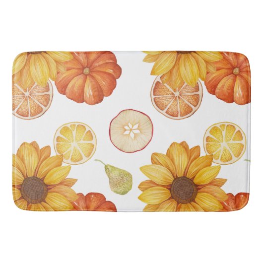 秋秋の収穫感謝祭かぼちゃスパイス バスマット (正面)