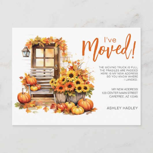 秋秋の季節の移動 案内ポストカード (正面)