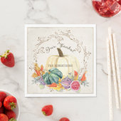 秋秋の季節与えの感謝していかぼちゃ収穫 スタンダードランチョンナプキン (インサイチュ)