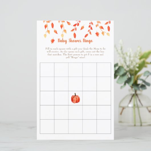 秋秋の小さなカボチャ赤ちゃんシャワービンゴゲーム (スタンド正面)